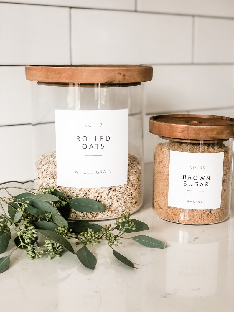 Minimalist Pantry Label Template Custom Sticker Labels Etsy