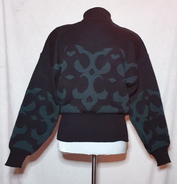 Vintage Nils Wool Blend Black and Green Women's S… - image 2