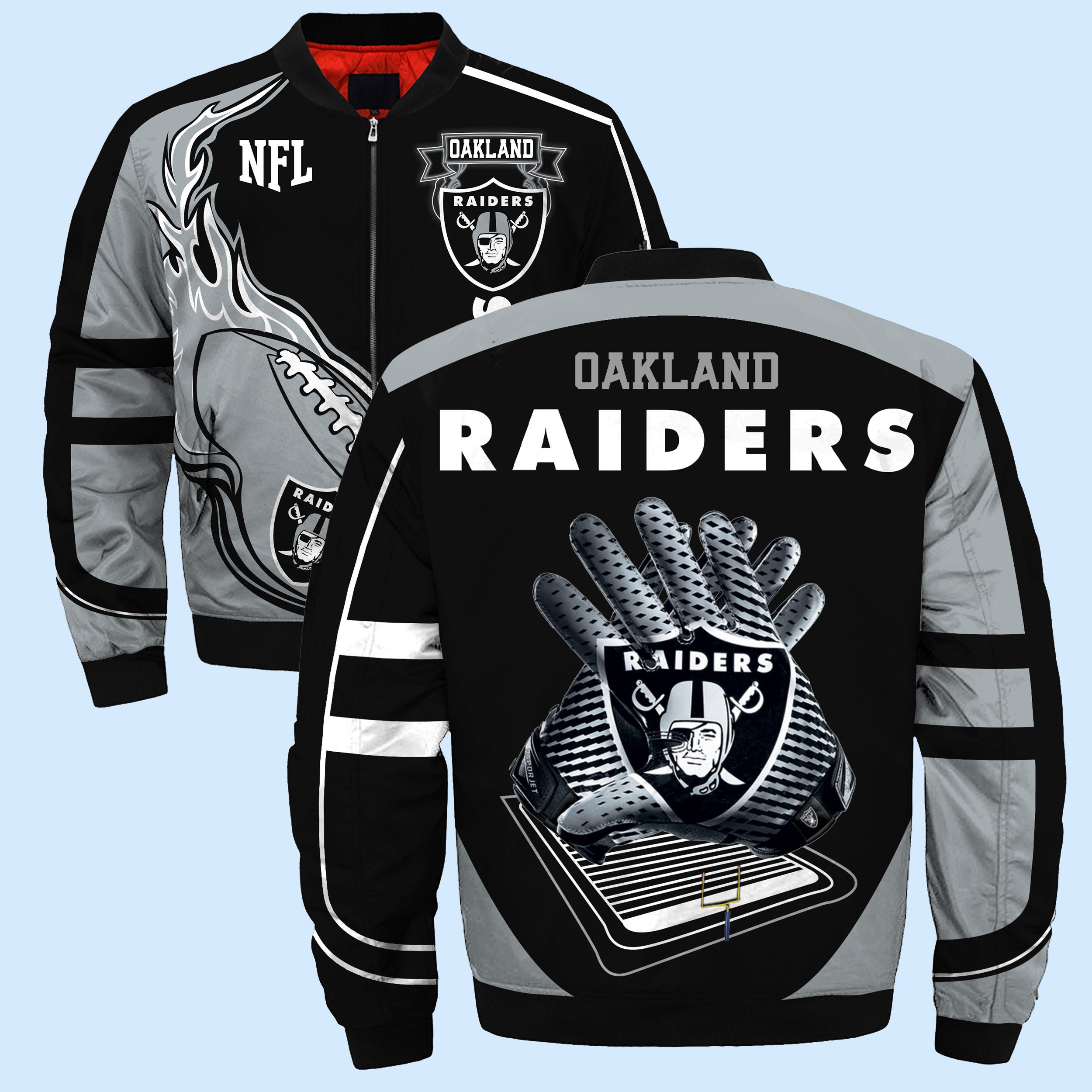 M4023 Oakland Raiders NFL Apparel Gift For Fans Bomber Etsy
