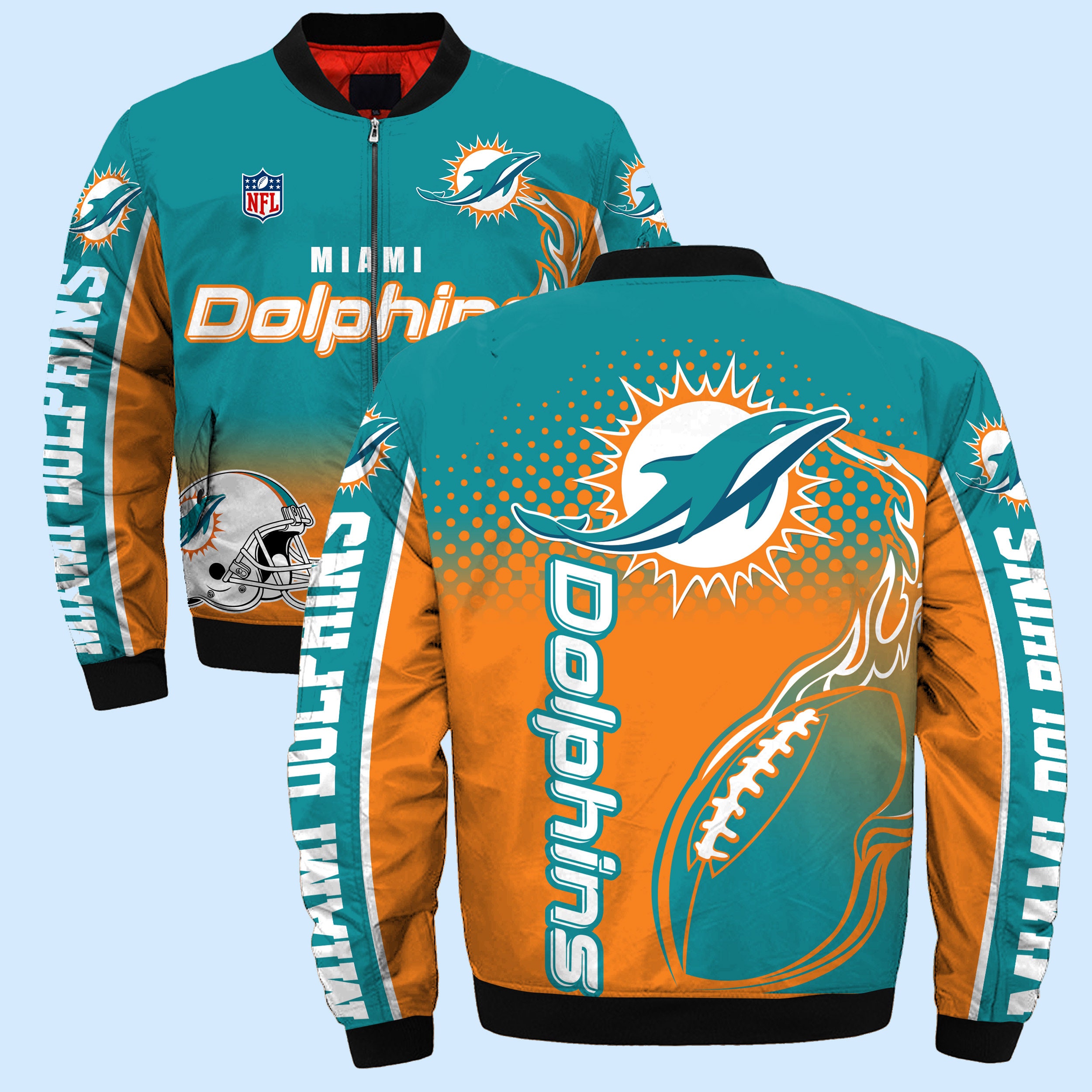 219 Miami Dolphins NFL Apparel Gift For Fans Bomber Etsy