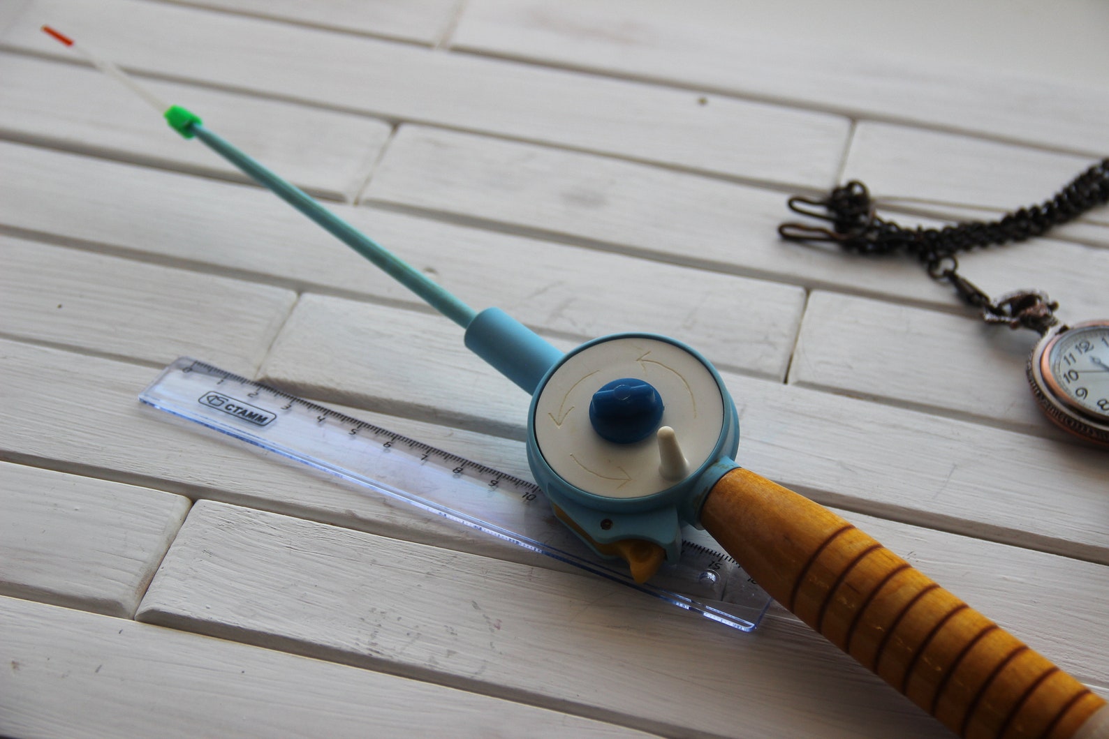 Soviet Vintage ice fishing rod.Fishing rod for winter Etsy