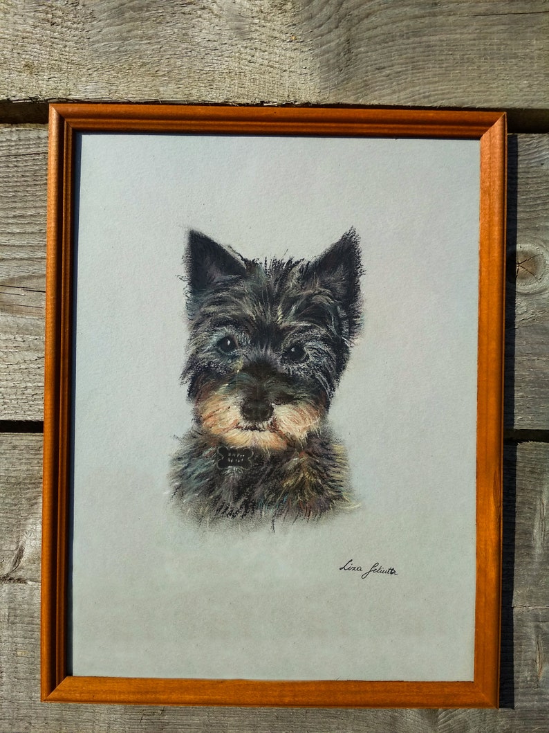 Custom hand drawn pastel dog portrait,pet portrait, pet lover gift, personalised gift in the UK, animal art, soft pastel wall art image 1