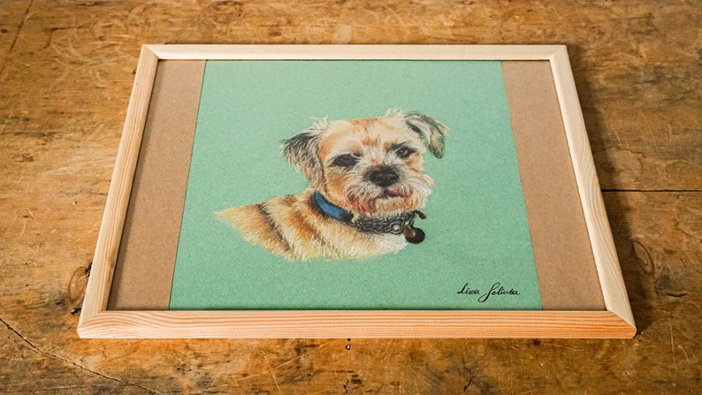 Custom hand drawn pastel dog portrait,pet portrait, pet lover gift, personalised gift in the UK, animal art, soft pastel wall art image 7