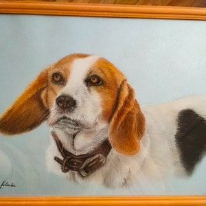 Custom hand drawn pastel dog portrait,pet portrait, pet lover gift, personalised gift in the UK, animal art, soft pastel wall art image 9