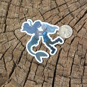 Disenchantment Bean and Mora Kissing Underwater Waterproof Weatherproof Decal
