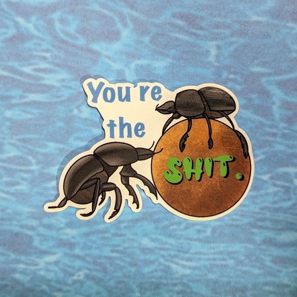 Dung Beetles Valentine Love Affection Friendship 3-inch Waterproof Weatherproof Decal