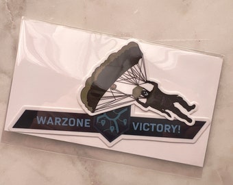 Warzone Victory & Ghost Parachute Sticker Bundle | Water Bottle Sticker | Laptop Sticker | Journaling Sticker