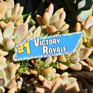 Glitter Victory Royale 1 Sticker Gamer Sticker Battle Royale Sticker Water Bottle Sticker Laptop Sticker Journaling Sticker image 1