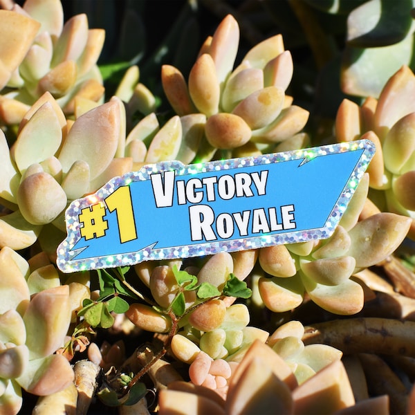 Glitter Victory Royale #1 Sticker | Gamer Sticker | Battle Royale Sticker | Water Bottle Sticker | Laptop Sticker | Journaling Sticker