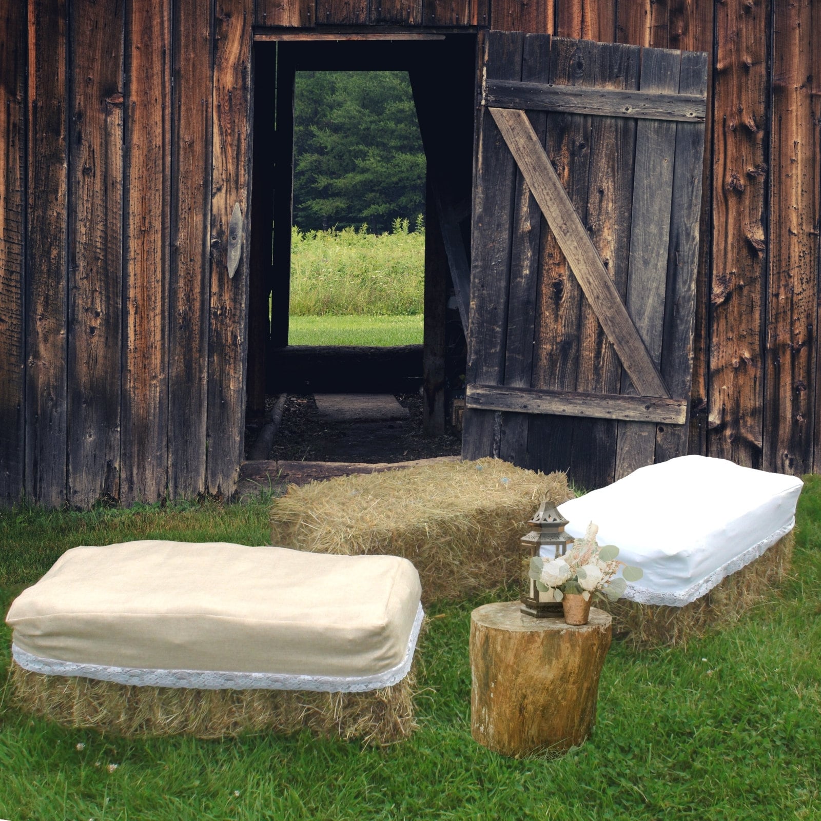 Hay Bale Cover Wedding Seating Outdoor Event Party Special Occasions