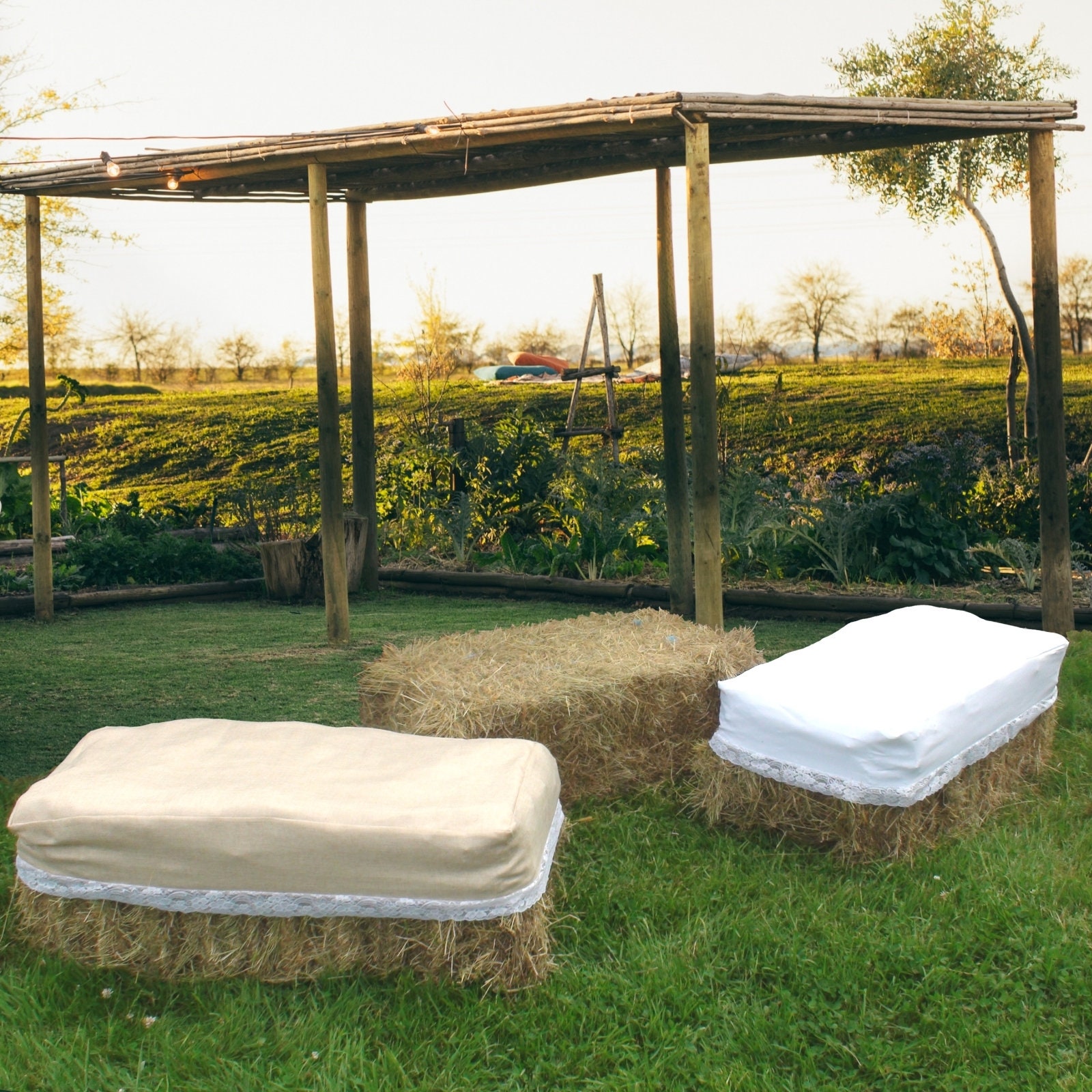 Hay Bale Cover Wedding Seating Outdoor Event Party Special Occasions