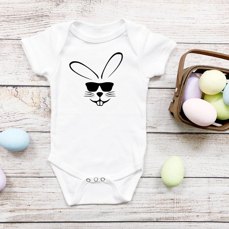 Baby Girl Cool Bunny Face Onesie\u00ae Easter Onesie\u00ae newborn Baby Shower Gift Cute baby Onesie\u00ae Funny Baby Onesie\u00ae Baby Boy