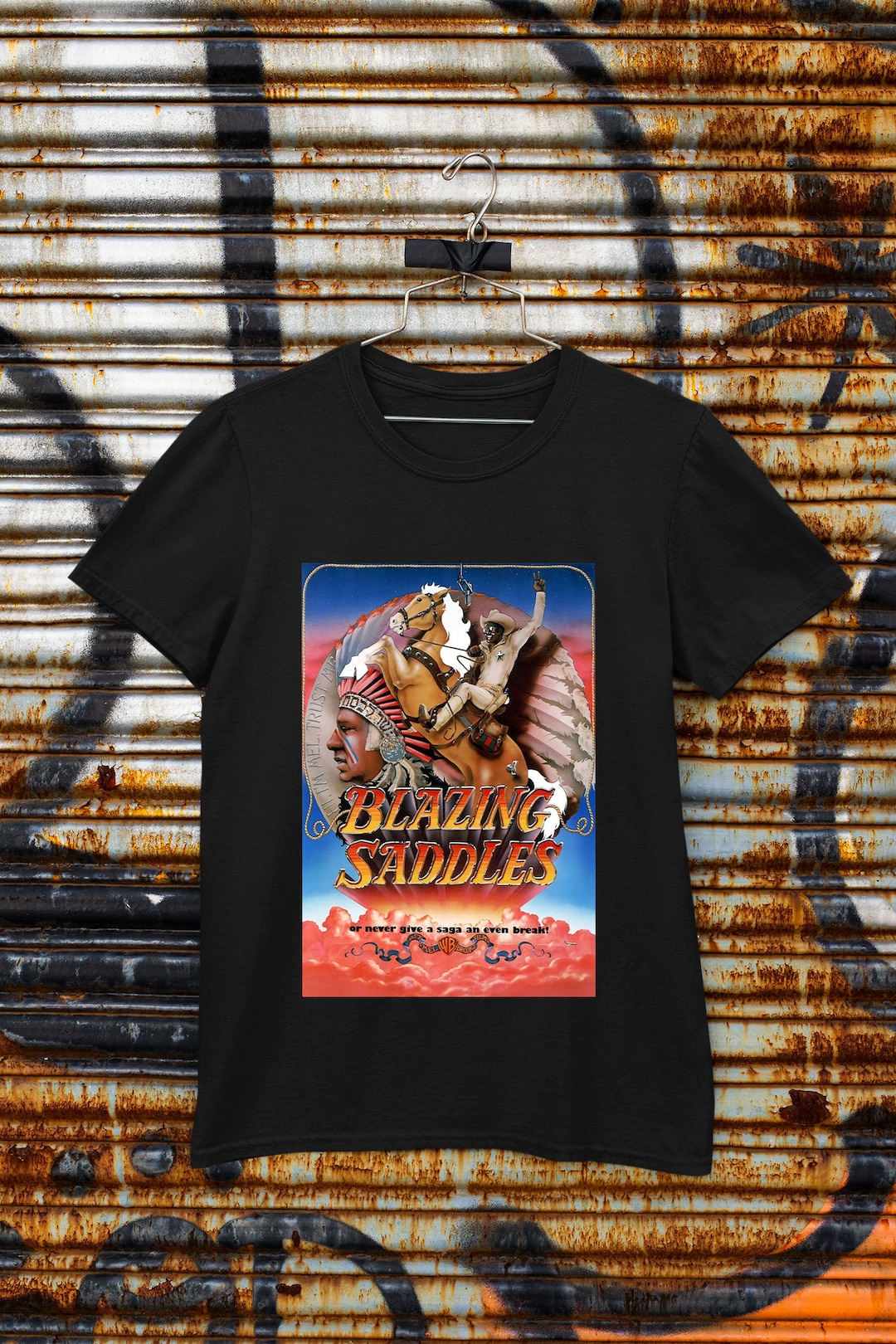 T-shirt Vintage Blazing Saddles – Fruit Of The Loom – 8 Couleurs – Tailles S à 5XL – Neuf