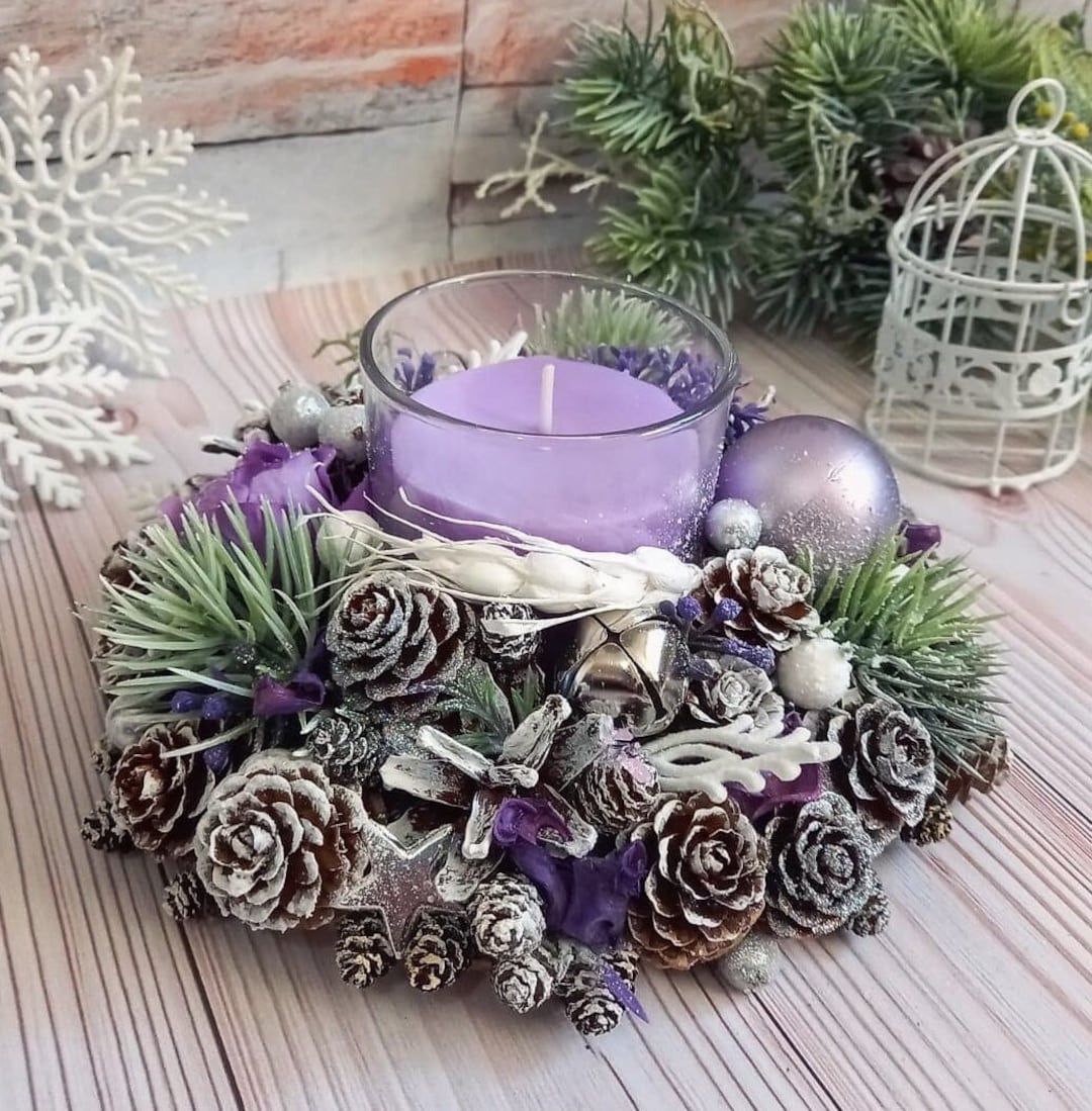 Christmas Candle Wreath, Christmas Candle Ring, Christmas Table