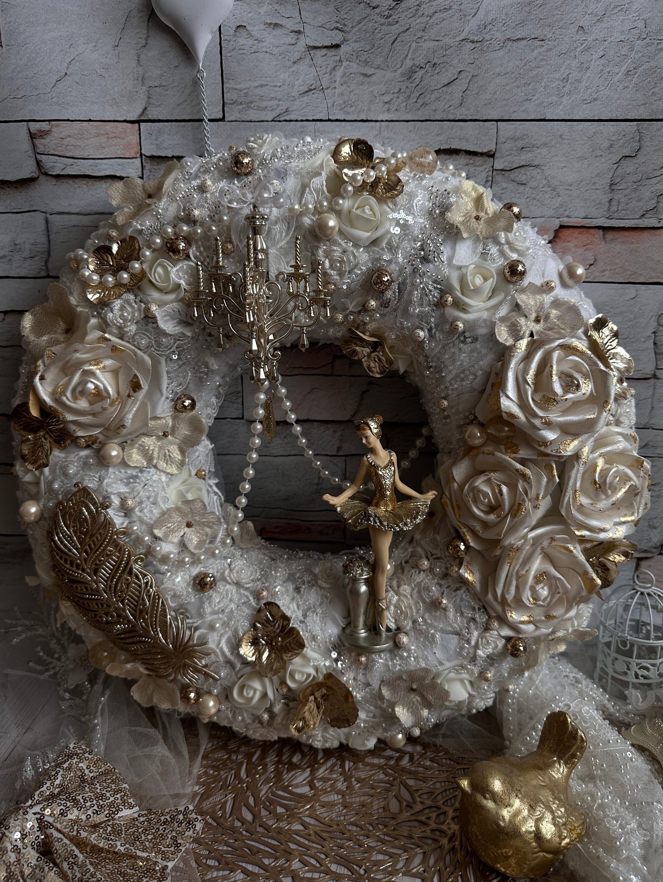 Shabby Chic Victorian Wreath: Lace, Pearls, Beads - Etsy