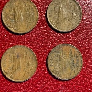 Pyramid of the Sun Mexican Centavos from the 60&#39;s and 70&#39;s