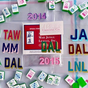 Mahjong Card Sleeve, Personalized Mahjong Gift NMJL Card Sleeve Mahjong card holder case, Mahj gift Mahjong tile LARGE NMJL card sleeve only
