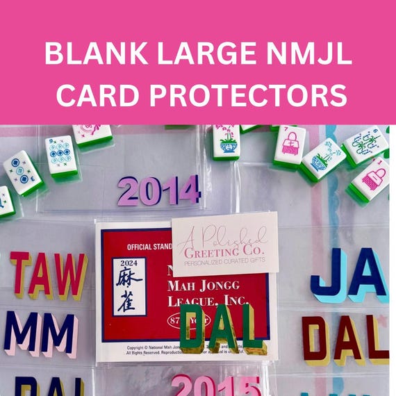 mahjong card sleeve 2026 Cards + Holders Bundle Fitted to hold the large size National Mah Jongg League Scorecard Mahjong Card Protector Sleeves NMJL