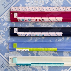 Wooden Mahjong racks & magnetic pushers; White mahjong racks Magenta mahjong wooden racks; magnetic image 11
