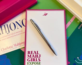Mahjong Gifts Unique Stationary Mahjong Christmas Gift Mahjong themed Notepad