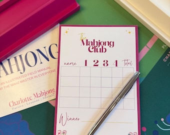 Mahjong Scorecard Mahjong Hostess gift Mahjong themed Notepad Mahjong stationary