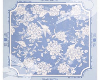 Floral Mahjong Mat –  light blue mahjong mat- Affordable Mahjong Mat Mahjong Table Cover – Mahjong Accessories Gift -