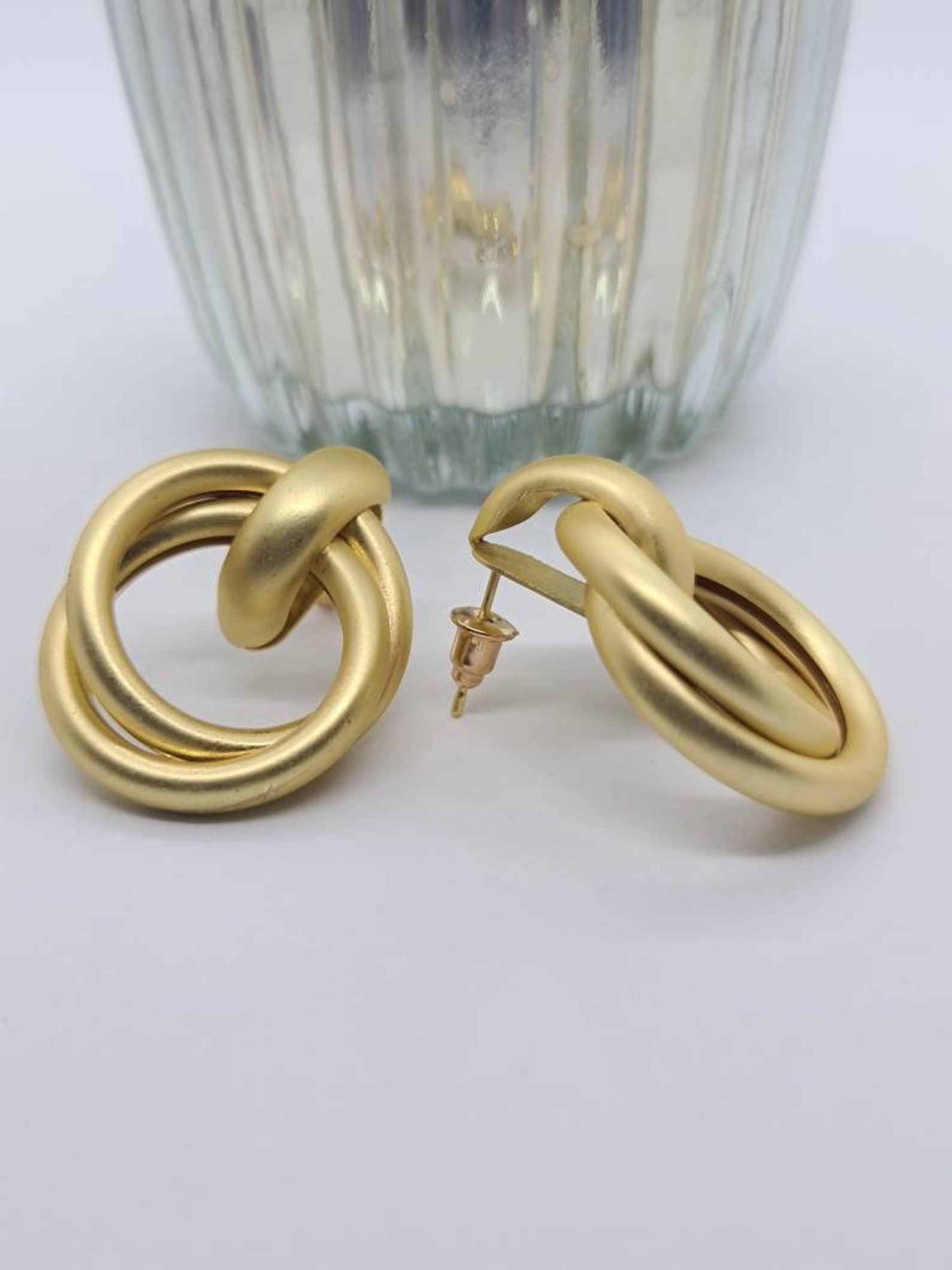 Big Bold Statement Stud earrings Large Gold Studs Etsy