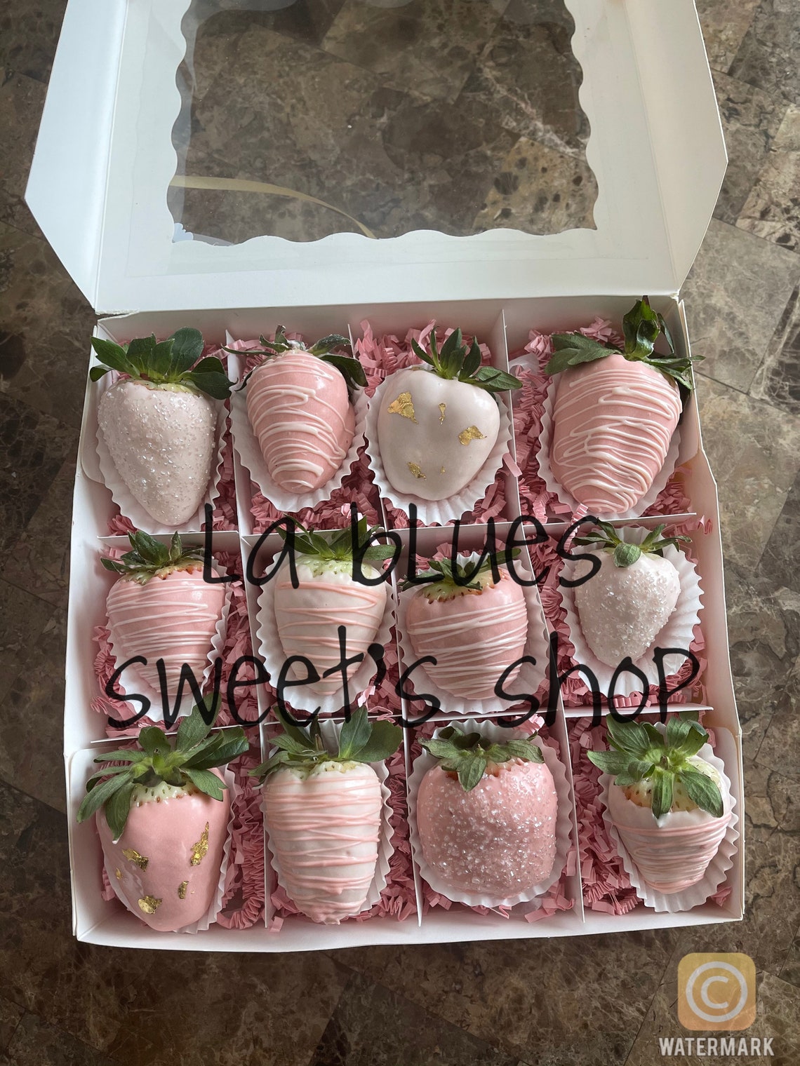 Pink Chocolate Covered Strawberries Etsy