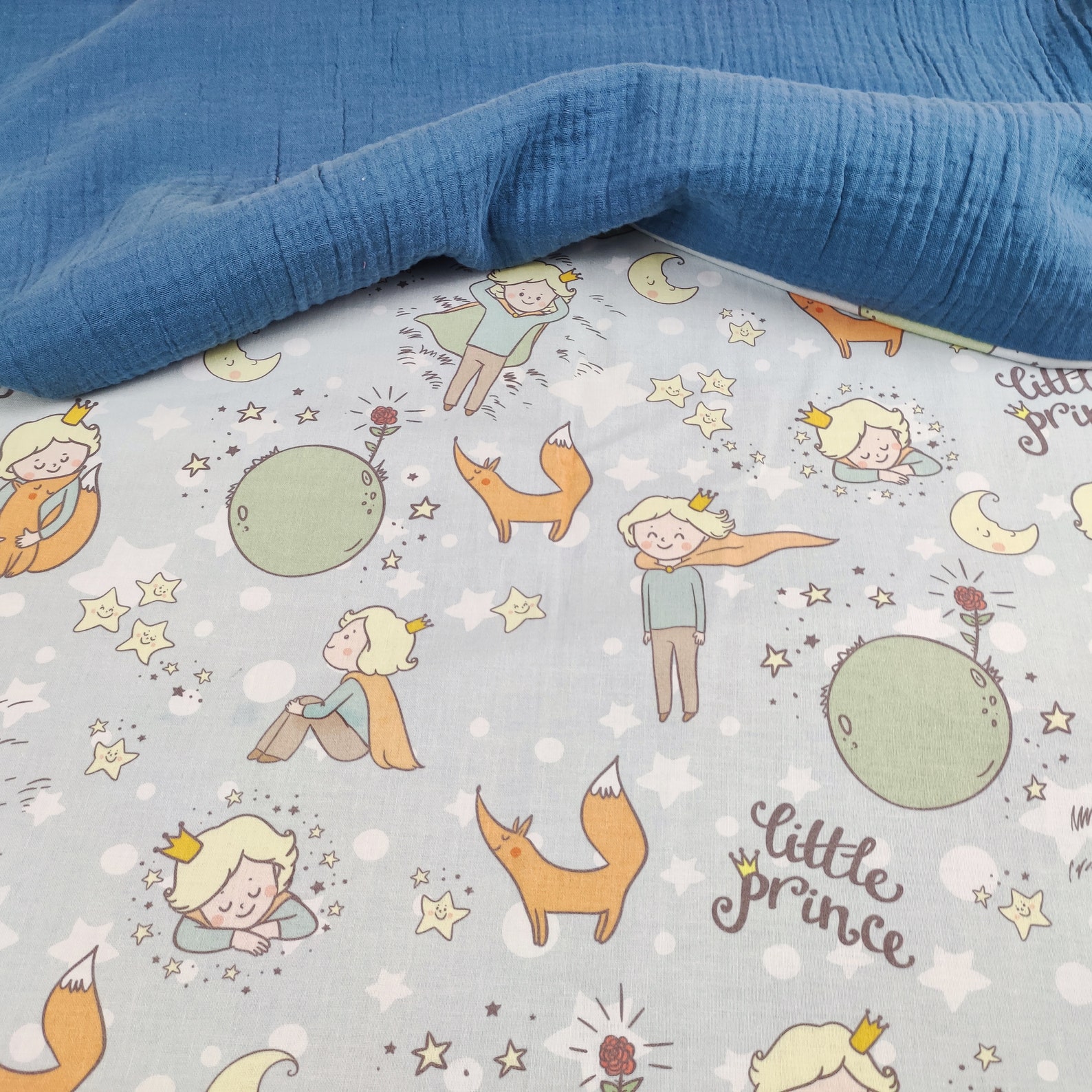 Blanket little prince muslin baby blanket 100 cotton Etsy