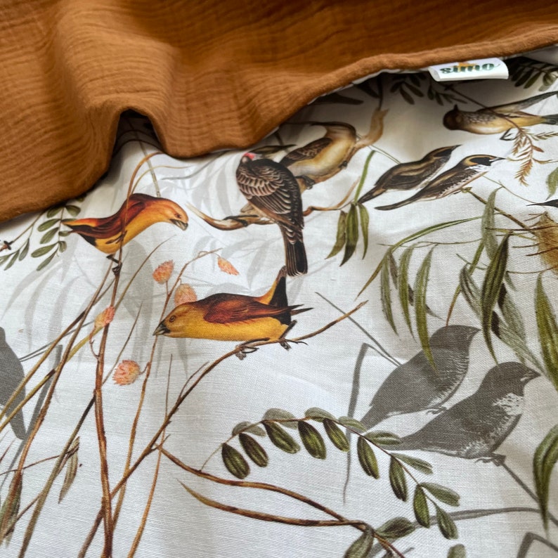 boy muslin blanket baby shower box newborn satin blanket muslin baby blanket organic muslin swaddle brown blanket Birds blanket box