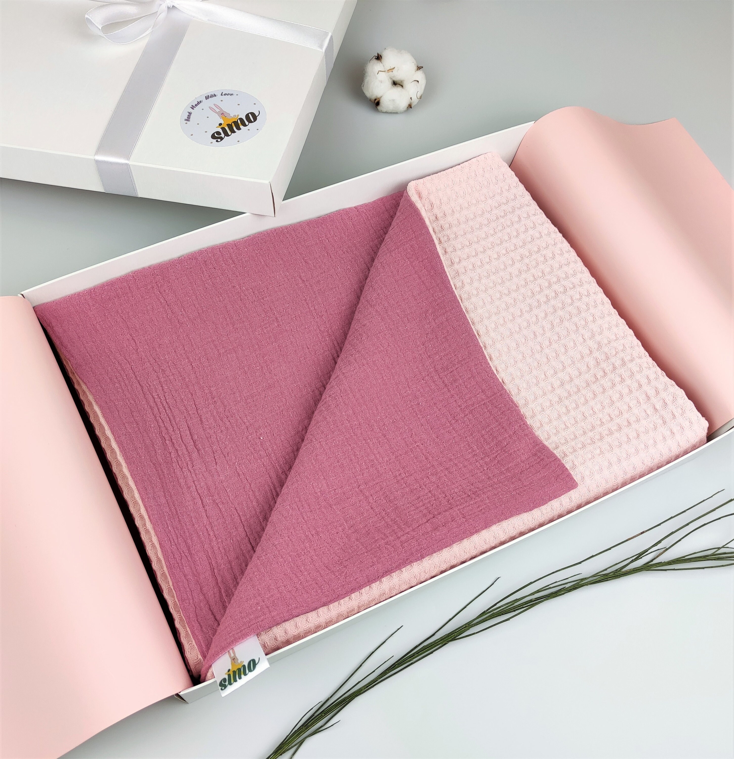 Muslin baby blanket cotton waffle blanket double gauze Etsy