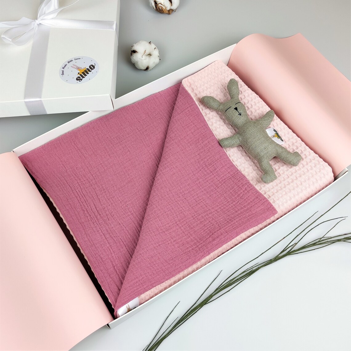 Muslin baby blanket cotton waffle blanket double gauze Etsy