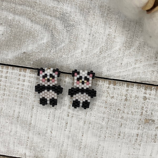 The POLK PANDAS - handmade beaded earrings