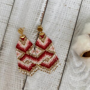 The SENORITA - beaded fringe earrings