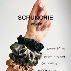 100% Silk Scrunchy, Party, Bridal, Soft Silk Hair Scrunchies, No Crease Hair Ties, Wedding