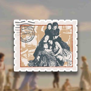 Kleine Frauen Vintage Briefmarken Design