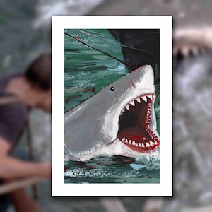 Jaws Bruce the Shark Movie 1975 Print of Original Painting