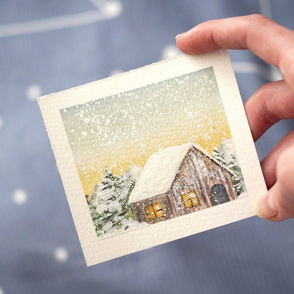 Cabin in the snow Print