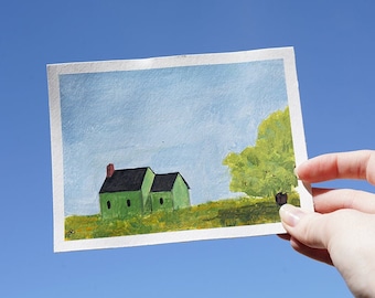 Green Cottage Print