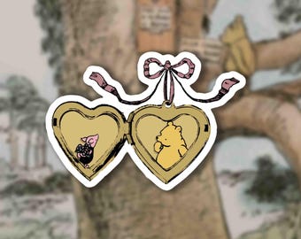 Classic Pooh and Piglet Locket Design Sticker