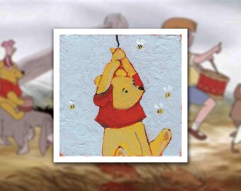 Pooh Bear - Cartoon Bears Miniature Prints of Original Paintings