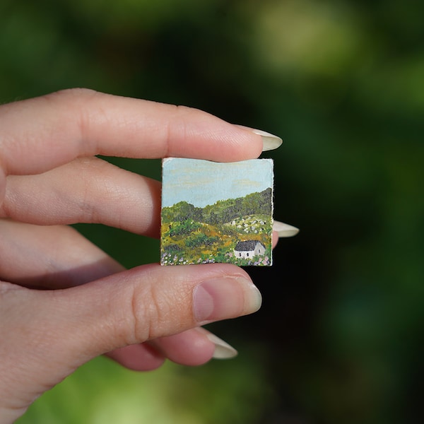 Tiny House with Sheep Print