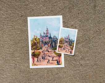 Sleeping Beauty Castle Vintage Fantasy Theme Park Print of Original Painting