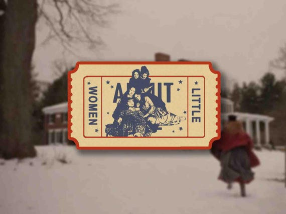 Little Women Ticket Sticker Design