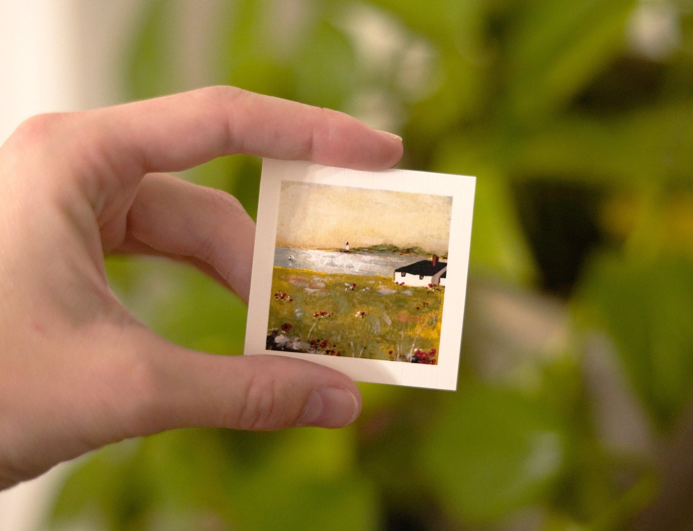 Ocean House in Poppy Field Print of Original Painting