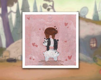 We Bears - Cartoon Bears Miniature Prints of Original Paintings