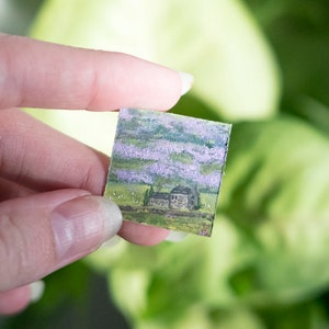 Tiny house in a lavender field Print