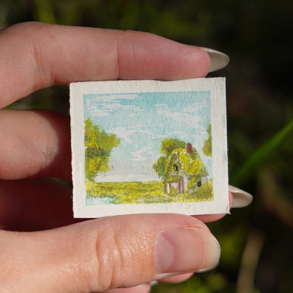 Miniature Purple Cottage Print