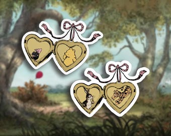 Classic Pooh and Piglet Locket Design Sticker