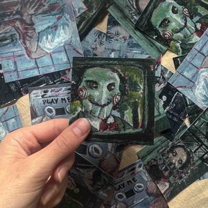 Horror Movie Saw Print of Original Painting 4x4, 3x3, 1x1